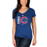 Women's Chicago Cubs Majestic Royal Authentic Collection Team Icon V-Neck T-Shirt - Pro Jersey Sports