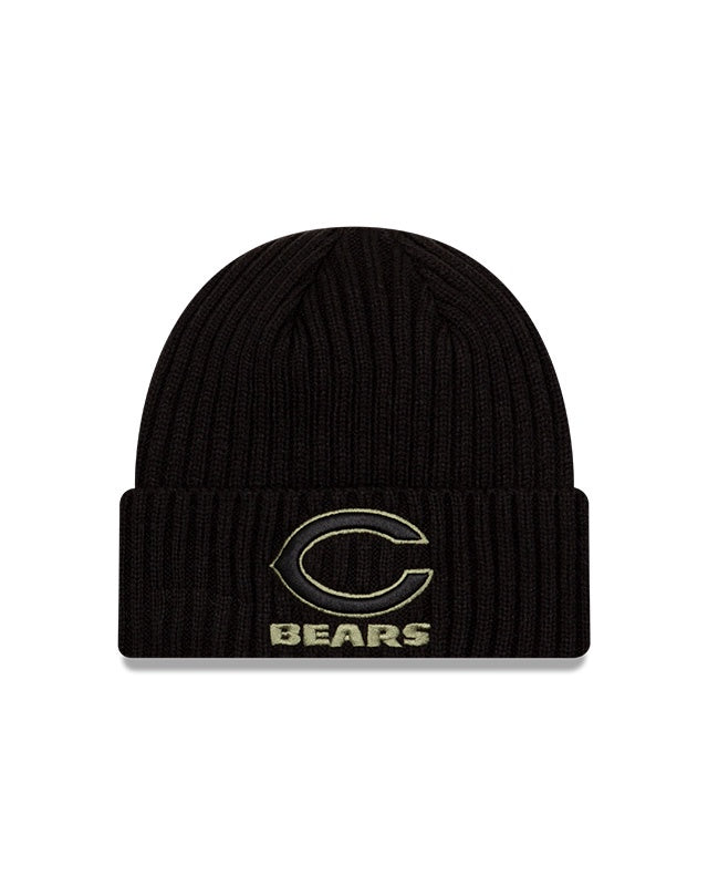 Men's Chicago Bears New Era Black 2020 Salute to Service Alternate Primary Logo Cuffed Knit Hat