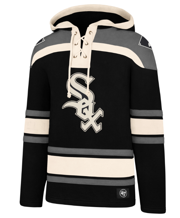 Men’s Chicago White Sox Jet Black Superior Lacer Hoodie By ’47 Brand
