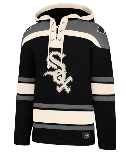 Men’s Chicago White Sox Jet Black Superior Lacer Hoodie By ’47 Brand