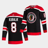Men's Chicago Blackhawks Dominik Kubalik adidas Black Reverse Retro Premium Twill Authentic Team Jersey - Pro Jersey Sports