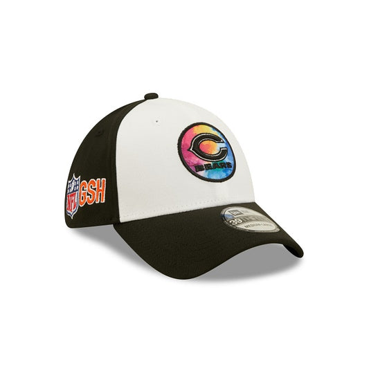 Men's Chicago Bears New Era Crucial Catch 2022 NFL Coaches Sideline Primary Logo White/Black 39THIRTY Flex Hat