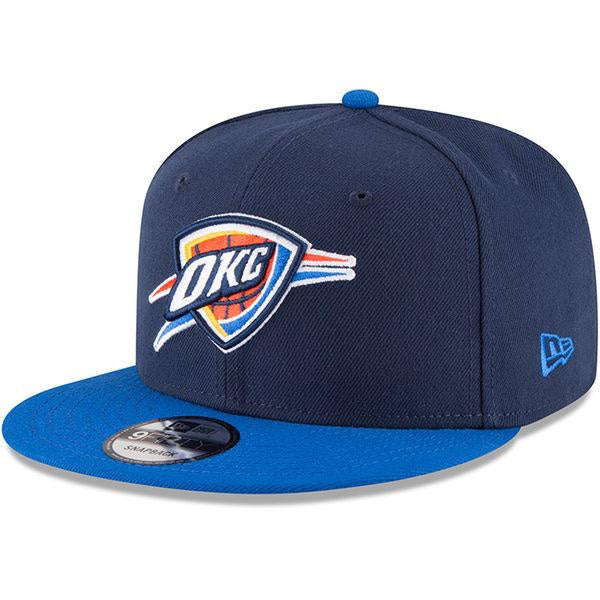 Mens Oklahoma City Thunder New Era Navy/Blue 2-Tone Original Fit 9FIFTY Adjustable Snapback Hat