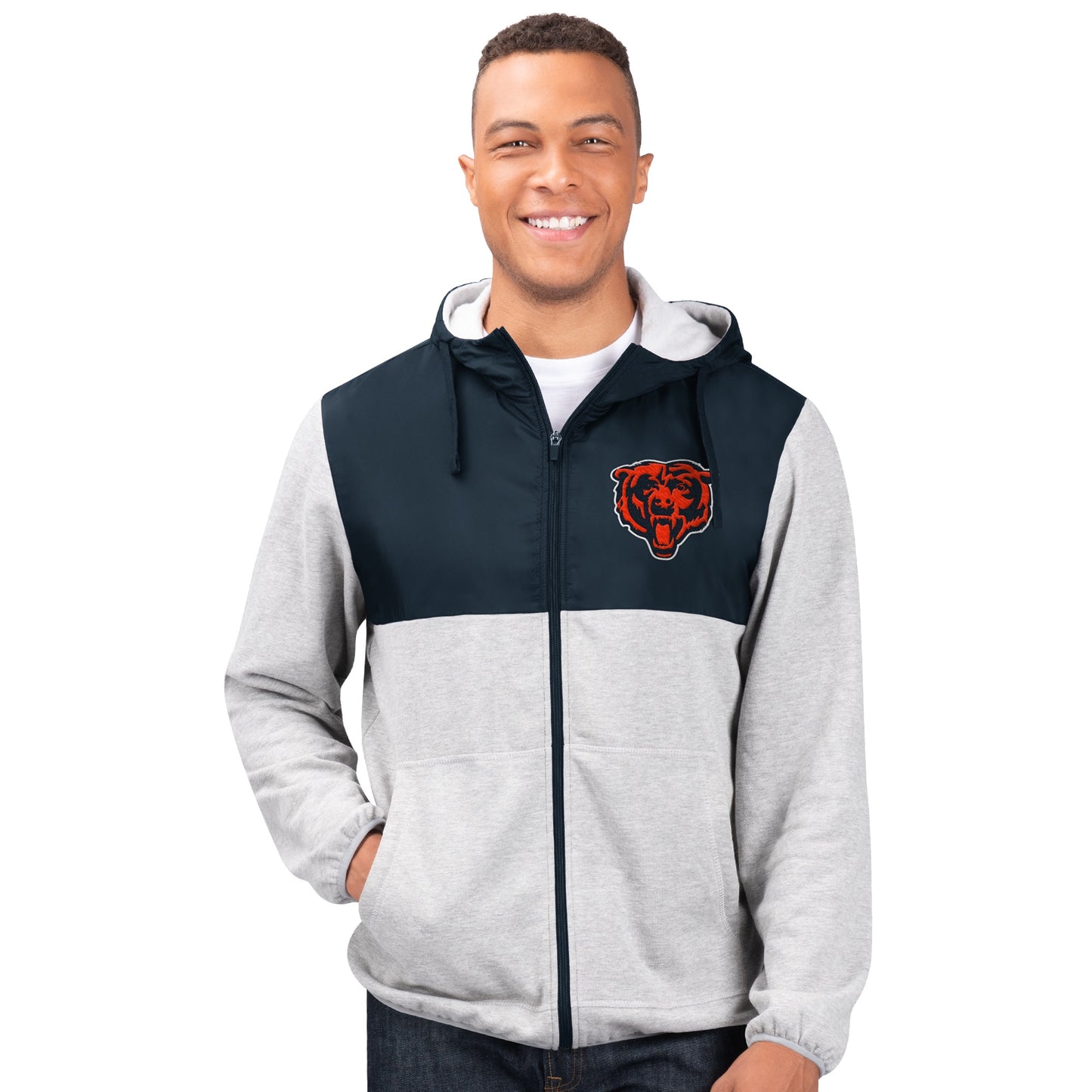 Men's Chicago Bears Cotton Poly Full-Zip Jacket