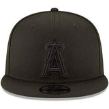 Men's Anaheim Angels New Era Black On Black Tonal 9FIFTY Snapback Hat - Pro Jersey Sports