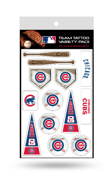 Chicago Cubs Team Variety Temporary Tattoo Pack