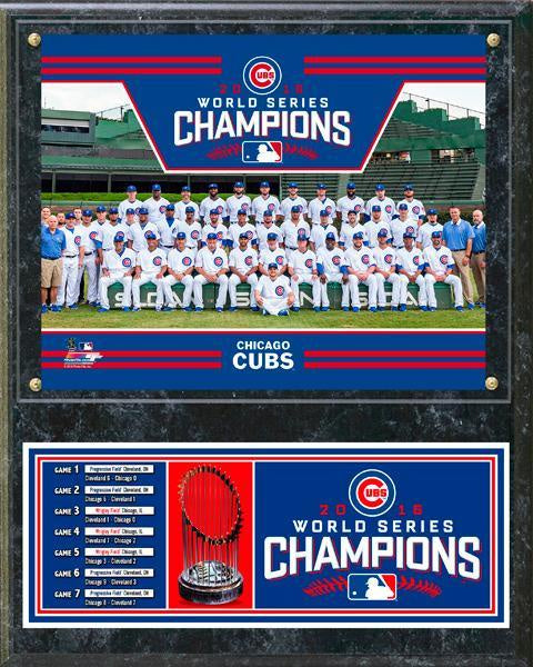 Chicago Cubs 2016 World Series Champions Team Sit Down Plaque