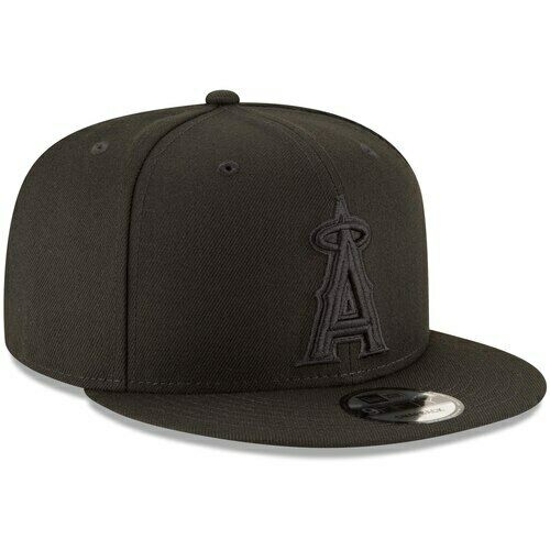 Men's Anaheim Angels New Era Black On Black Tonal 9FIFTY Snapback Hat - Pro Jersey Sports