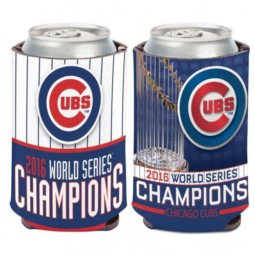 Chicago Cubs 2016 World Series Champions Trophy 2 Sided Pinstripe 12 oz. Can Cooler By Wincraft