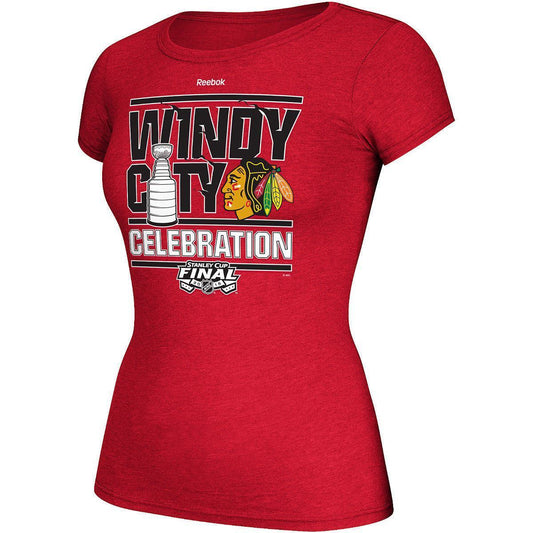 Women's Chicago Blackhawks Reebok 2015 Stanley Cup Champions Celebration Roster T-Shirt