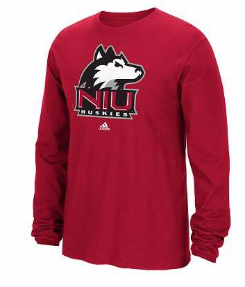 Northern Illinois Huskies Adult Red Go To Logo Long Sleeve T-Shirt