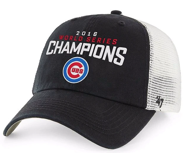 Chicago Cubs 2016 World Series Champions Blue Hill 47 Closer Black Stretch Fit Hat