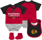 Chicago Blackhawks Infant 3-Piece Bib and Bootie Set - Pro Jersey Sports