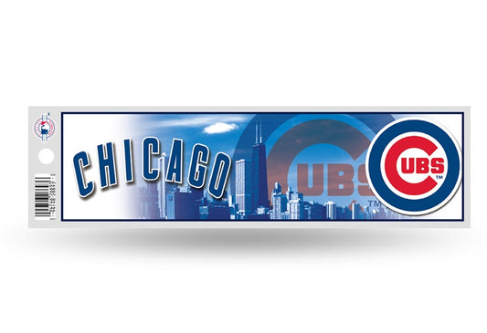 Chicago Cubs Skyline Bumper Sticker By Rico