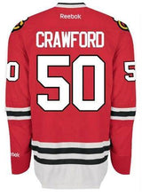 Mens Chicago Blackhawks Corey Crawford Edge 2 Authentic Home Jersey by Reebok - Pro Jersey Sports