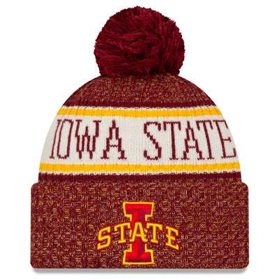 Iowa State Cyclones New Era Team Logo Sport Cuffed Knit Hat with Pom