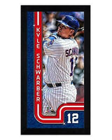 Chicago Cubs Kyle Schwarber Pinstripe Miniframe- 13”x 6.75 - Pro Jersey Sports