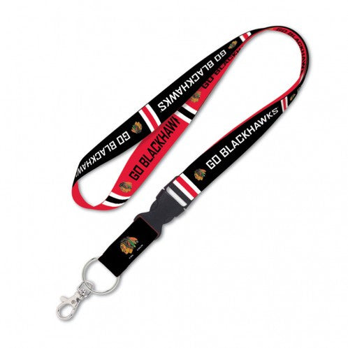 Chicago Blackhawks NHL Slogan 1" Lanyard with Detachable Buckle By Wincraft