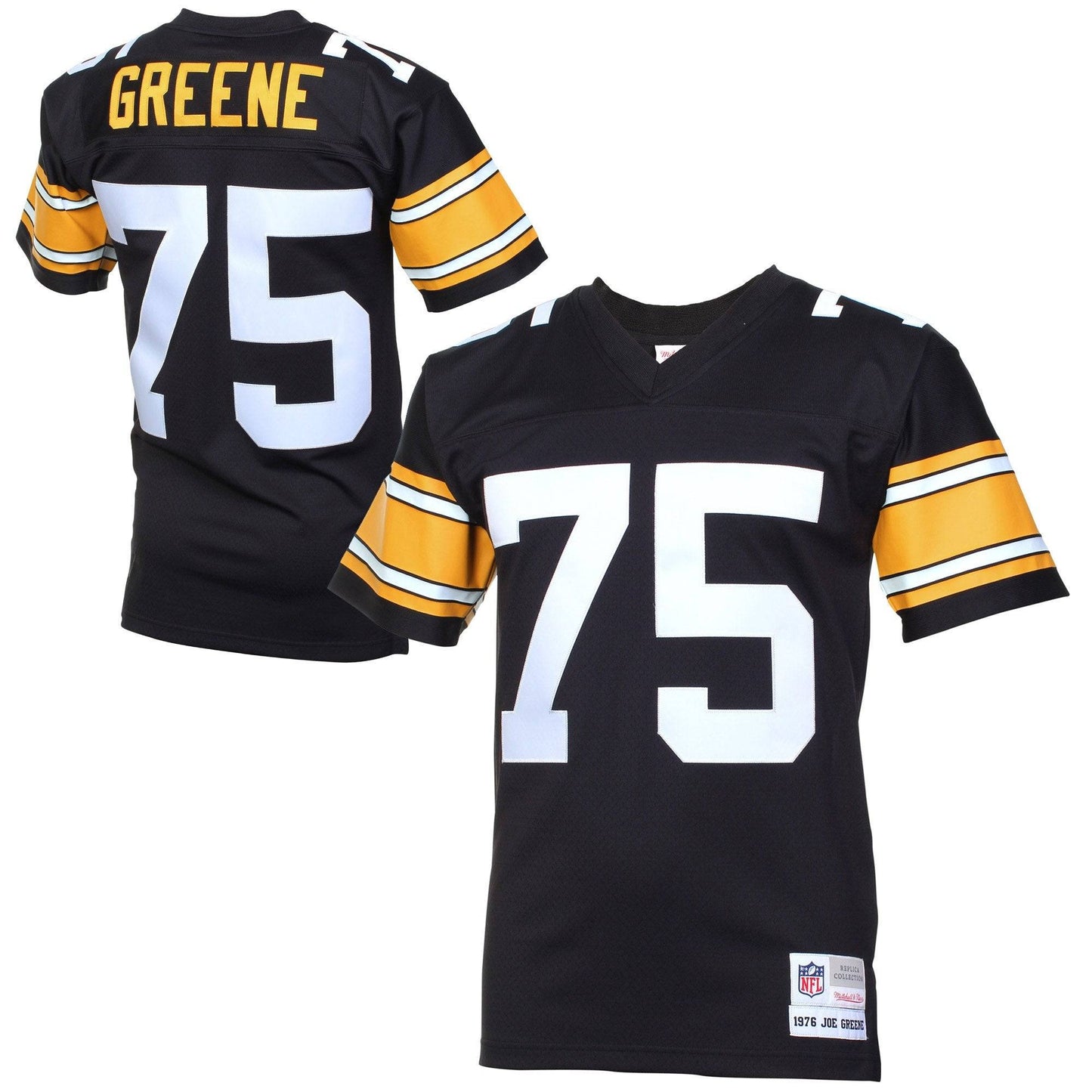 Mens Pittsburgh Steelers Joe Greene Mitchell & Ness Black Retired Legacy Replica Jersey