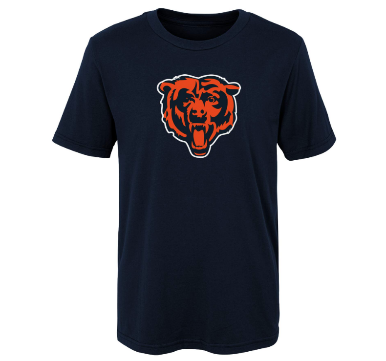 Chicago Bears Youth NFL Secondary Logo Navy Short Sleeve T-Shirt