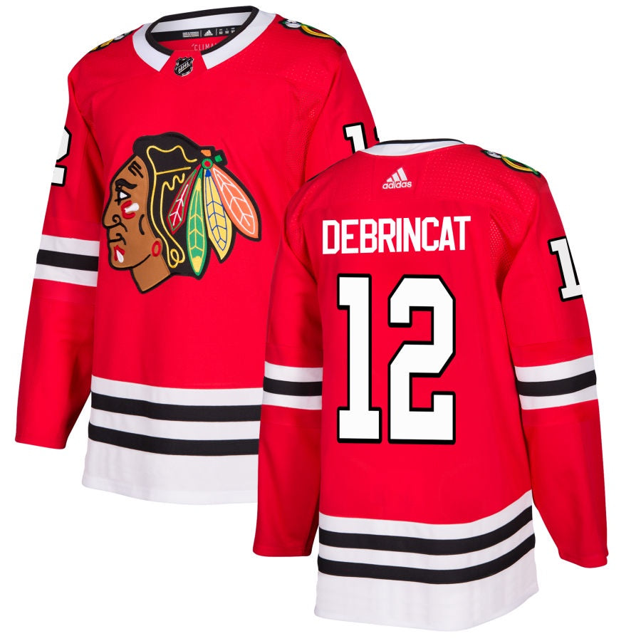 Mens Chicago Blackhawks Alex DeBrincat adidas Red Authentic Player Jersey