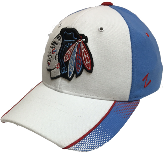 Mens NHL Chicago Blackhawks City Flag Pulsar White/Blue Zephyr Flex Hat
