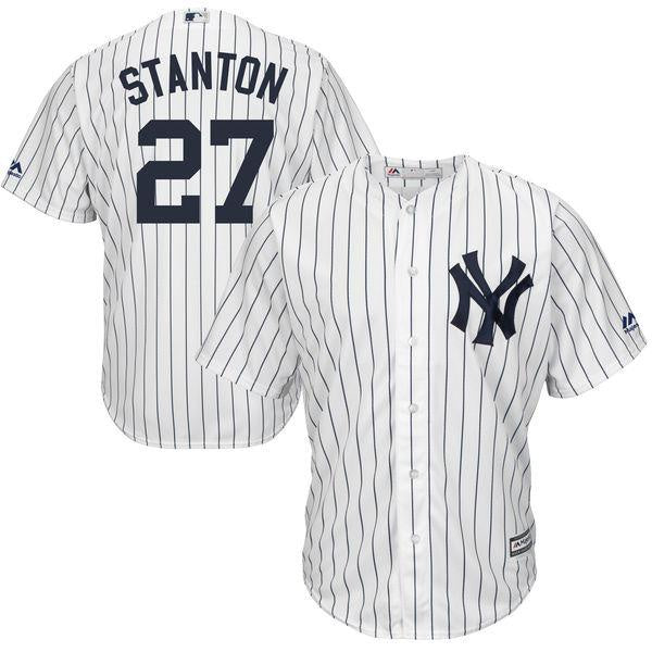 Youth New York Yankees Giancarlo Stanton Majestic White Cool Base Replica Player Jersey
