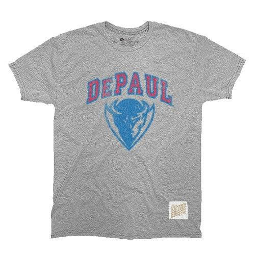 Men's NCAA DePaul Blue Demons Retro Brand Gray TriBlend Tee