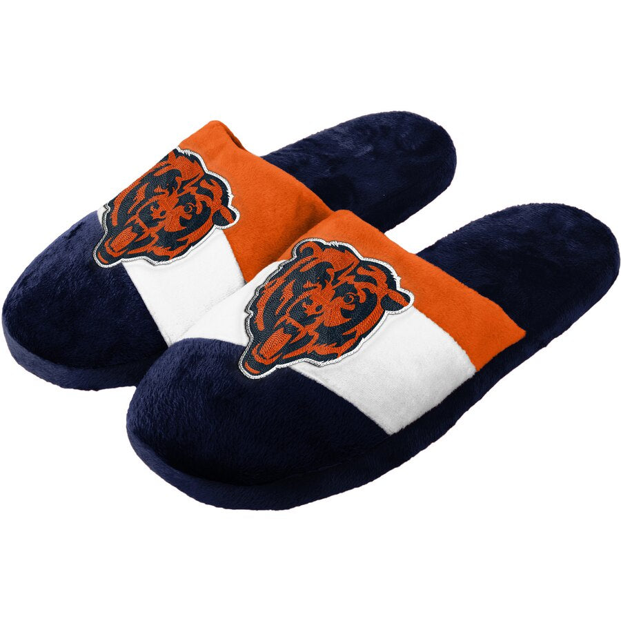 Chicago Bears Colorblock Slide Slippers By FOCO