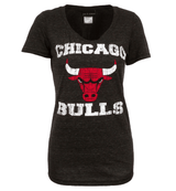 Chicago Bulls Tri Blend Distressed Logo Tee - Pro Jersey Sports