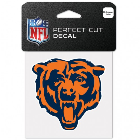 Chicago Bears Bear Head Logo Perfect Cut 4X4 Decal By Wincraft