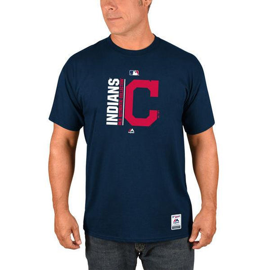 Men's MLB Cleveland Indians Majestic Navy Authentic Collection Team Icon T-Shirt