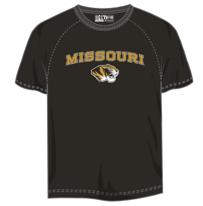 Mens NCAA Missouri Tigers Section 101 Training Tee By Majestic