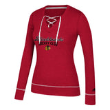 Womens Adidas Chicago Blackhawks NHL Skate Through Lace Long Sleeve Top - Pro Jersey Sports