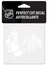 Chicago Blackhawks 4X4 White Perfect Cut Decal By Wincraft - Pro Jersey Sports