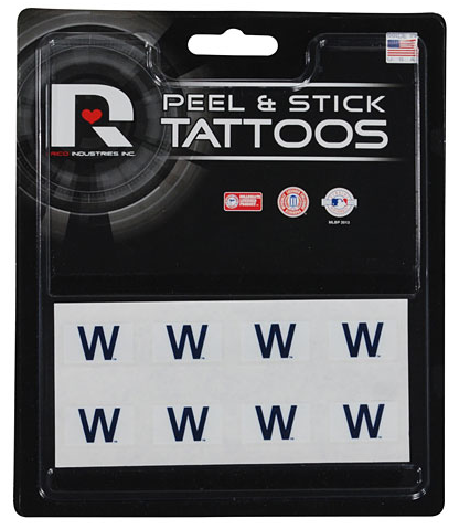 Chicago Cubs "W" Flag 8 Piece Tattoo Set By Rico