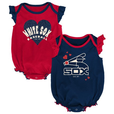 Infant Chicago White Sox Girls Double Trouble 2 Pack Creeper Set