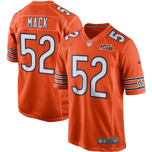 Men's Chicago Bears Khalil Mack Nike Orange 100th Season Game Jersey