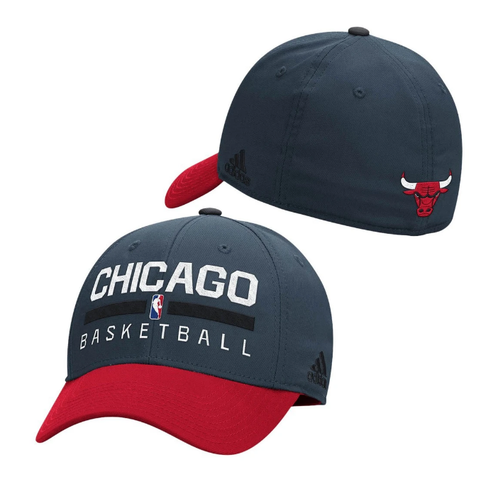 Chicago Bulls adidas Charcoal Practice Structured Flex Hat