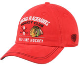 Old Time Hockey Chicago Blackhawks Red Dover Slouch Adjustable Hat - Pro Jersey Sports