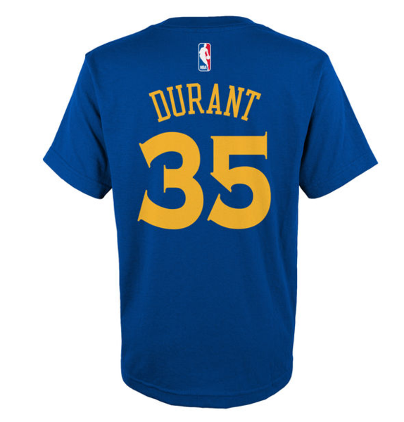 Youth Kevin Durant Golden State Warriors Name & Number T-Shirt