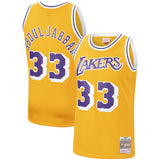 Men's Los Angeles Lakers Kareem Abdul-Jabbar Mitchell & Ness Gold 1984-85 Hardwood Classics Swingman Jersey - Pro Jersey Sports
