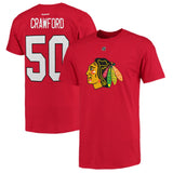 Men's Chicago Blackhawks Corey Crawford RBK Red Name & Number T-Shirt - Pro Jersey Sports