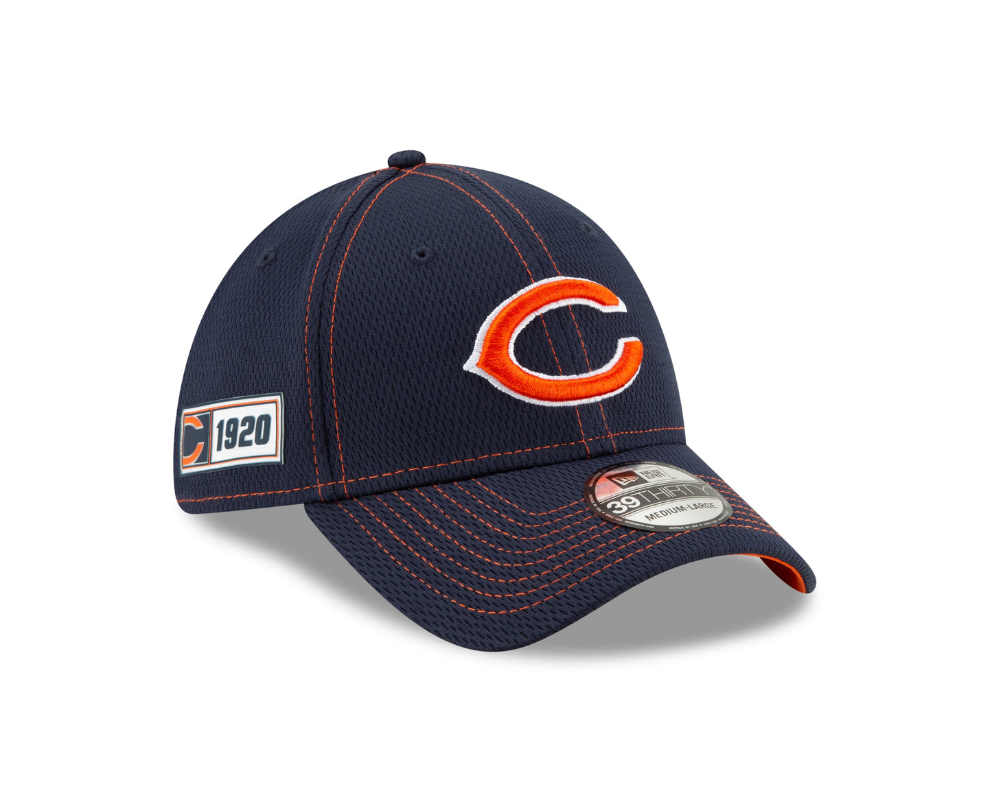 Chicago Bears 2019 Established Collection Sideline Road "C" Logo 39THIRTY Flex Hat
