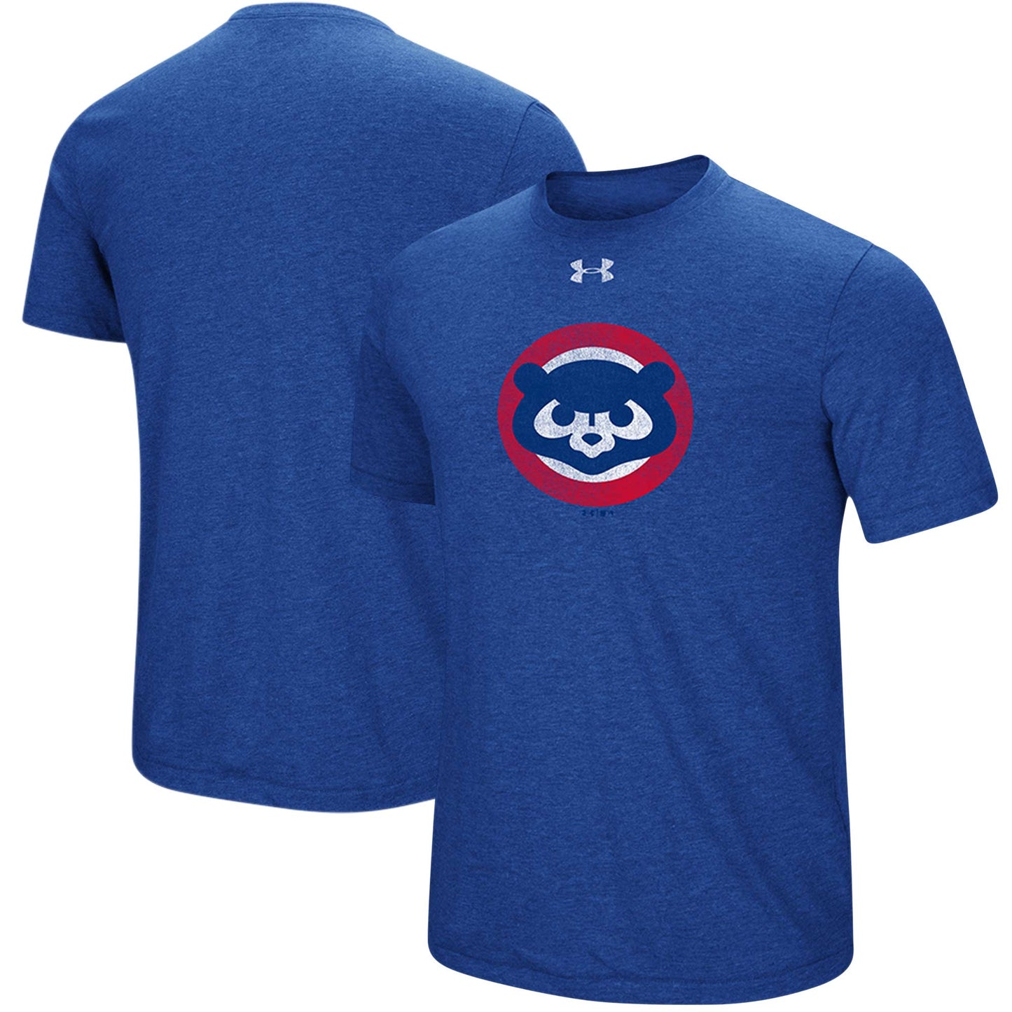 Men's Chicago Cubs Under Armour Heathered Royal Cooperstown Collection Mark Tri-Blend T-Shirt