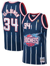 Men's Houston Rockets Hakeem Olajuwon Mitchell & Ness Navy 1996-97 Hardwood Classics Swingman Jersey - Pro Jersey Sports