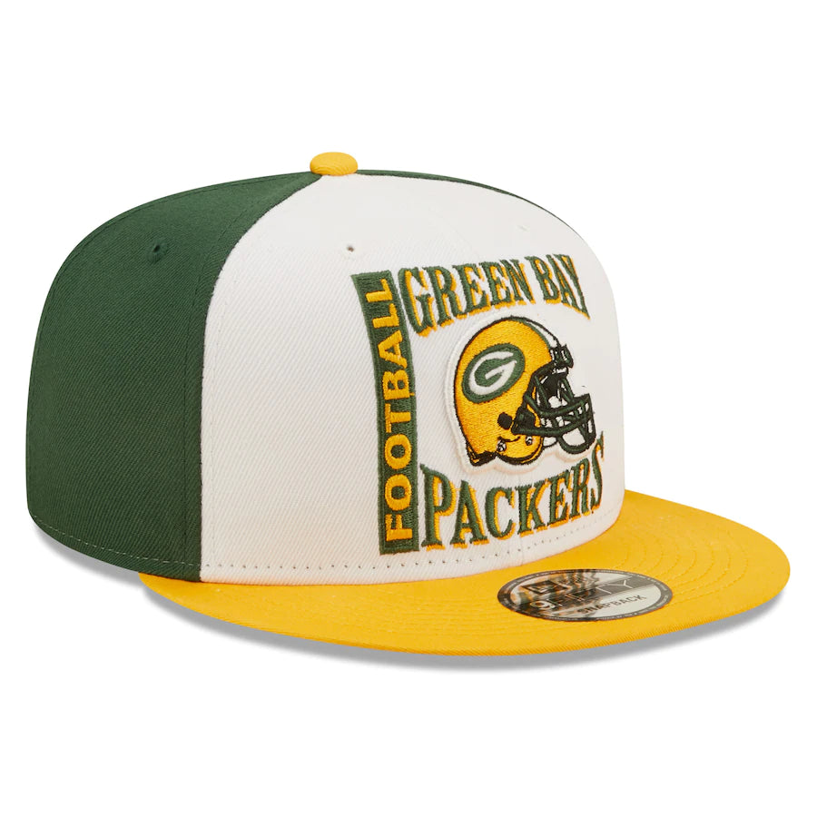 Green Bay Packers Retro Sport 3 Tone New Era 9FIFTY Snapback Hat