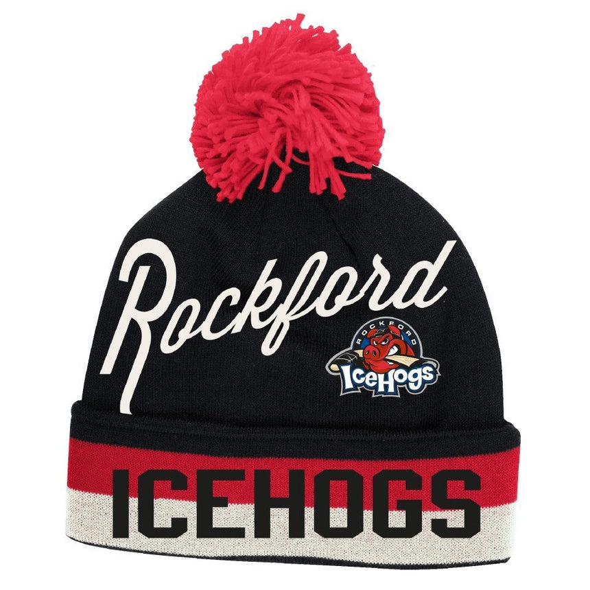 Mens Rockford IceHogs CCM Cuff Pom knit Hat - Pro Jersey Sports