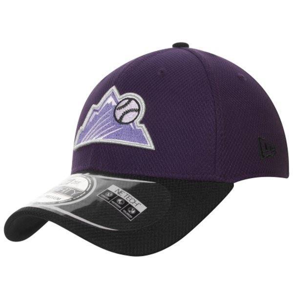 Men's Colorado Rockies New Era Purple/Black Diamond Era 39THIRTY Flex Hat