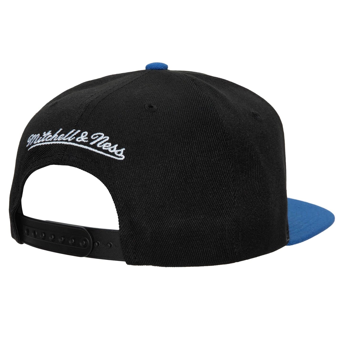 Men's New York Knicks Mitchell & Ness 2 Tone Black and Royal Low Big Face Hardwood Classics Snapback Hat